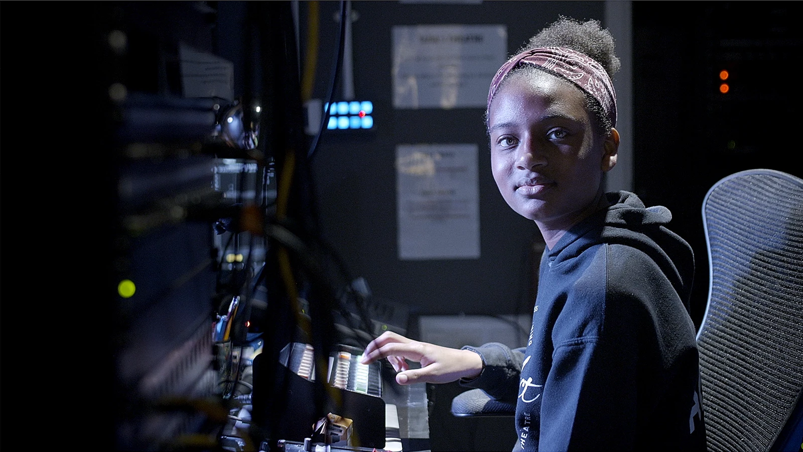 Lets Act Drama School - Girl in Studio Control Room - Lights, Camera, Action!
